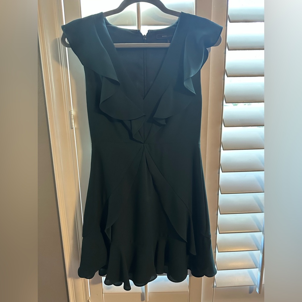 BCBGMaxAzria Ruffle Dress Emerald